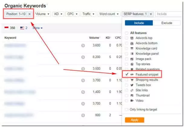 cara merangking featured snippet