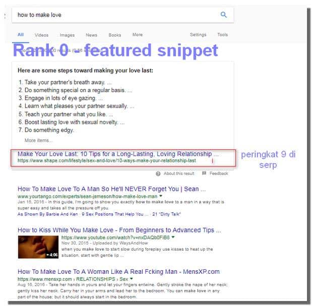featured snippet google