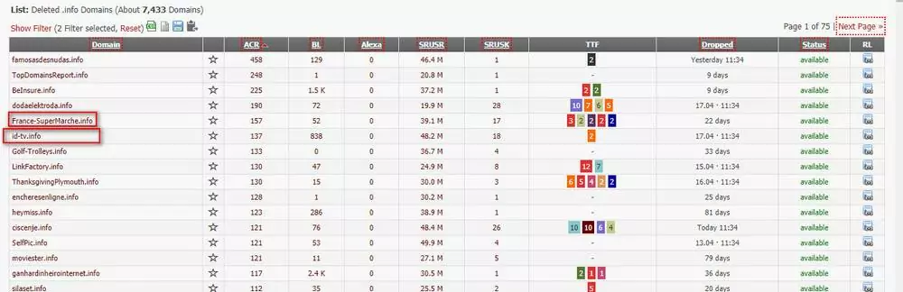 hasil expireddomains