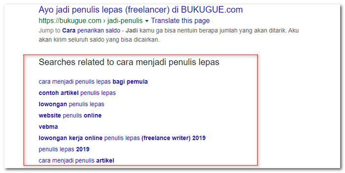 google related search contoh