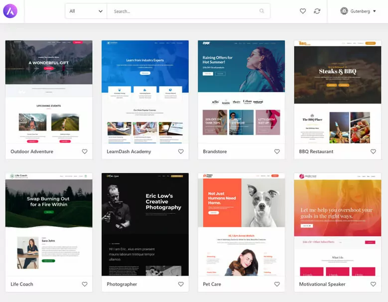 pilihan template website