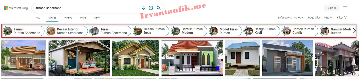 contoh riset di bing image search