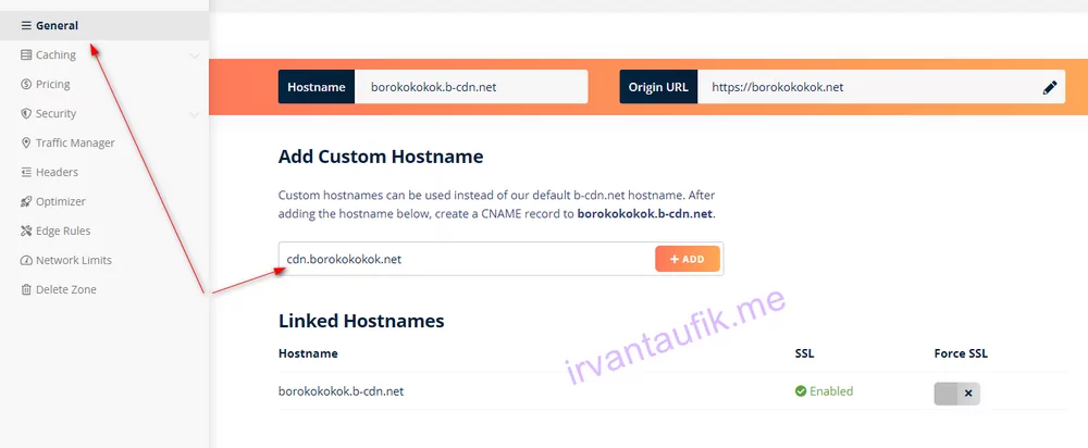 custom hostname bunnycdn