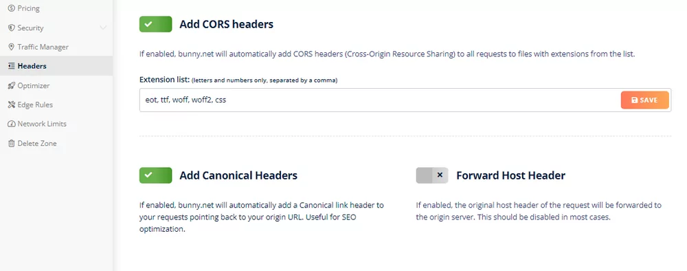 menu header bunnycdn