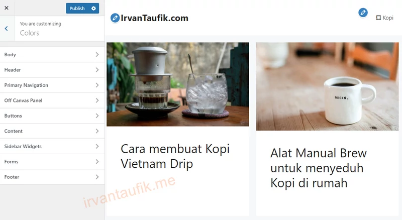 pengaturan warna di generatepress