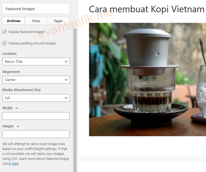 setting featured images