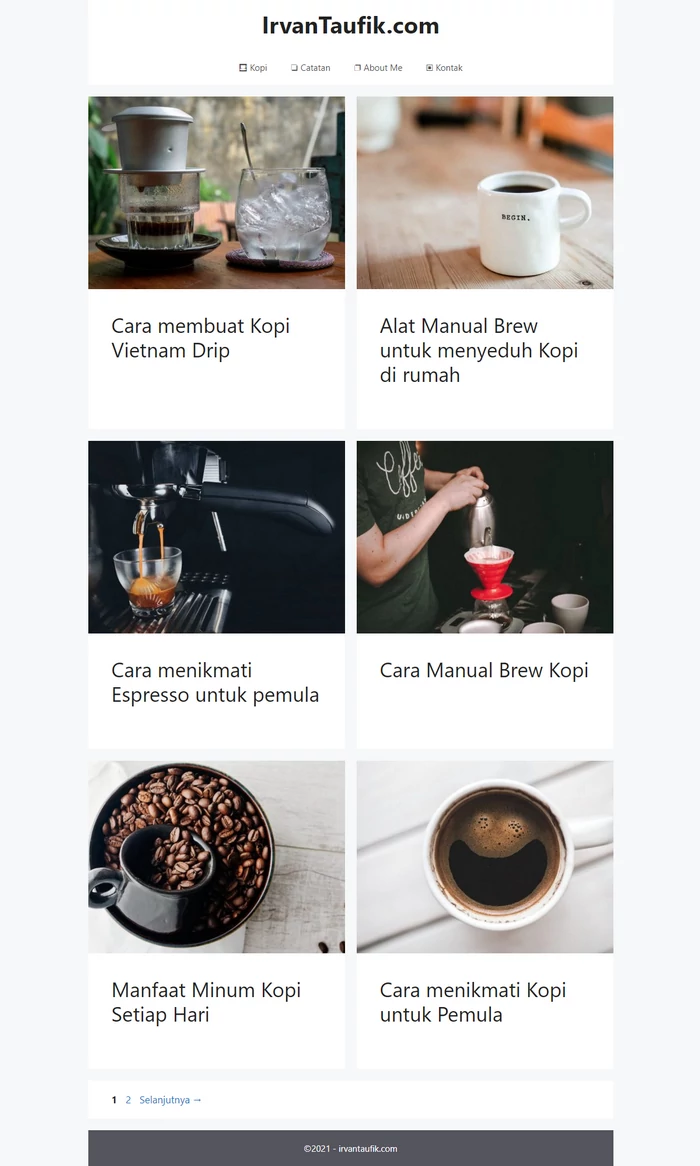 tampilan hasil setting